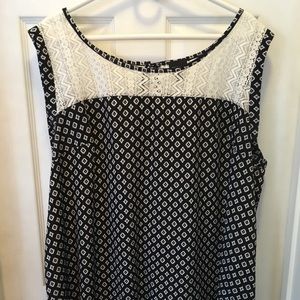 Torrid Tribal Print Tank Top with Lace Detail